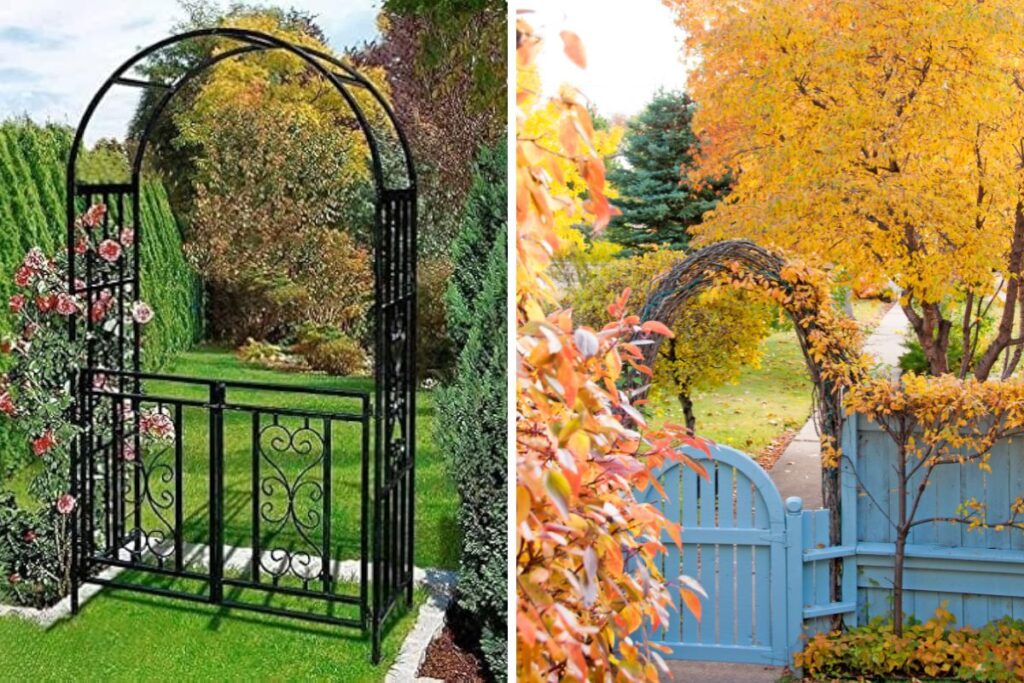 portões e arcos no jardim