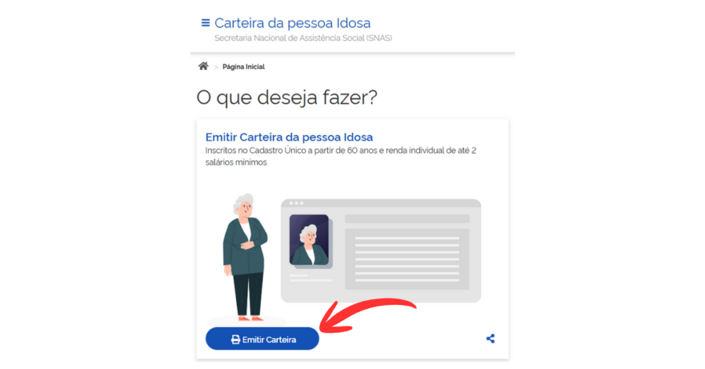 Carteira da Pessoa Idosa como emitir