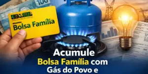 Cartão Bolsa Família e notas brasileiras com gráfico