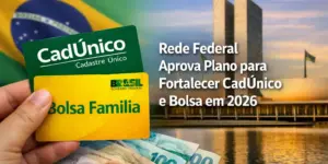 Cartões CadÚnico e Bolsa Família com notas brasileiras